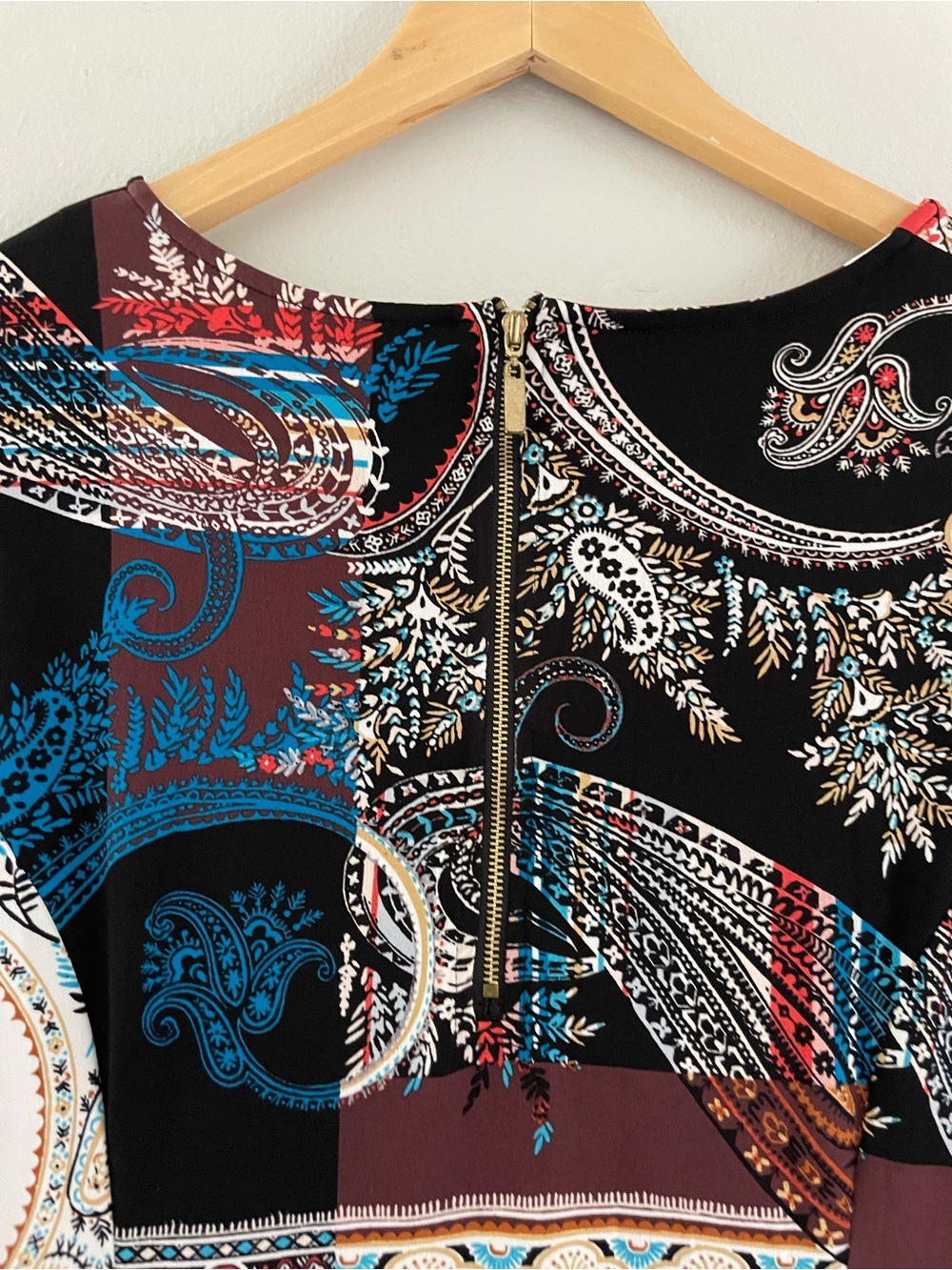 Cato Multicolor Paisley Patchwork Pattern Mini Dress - Picture 3 of 6